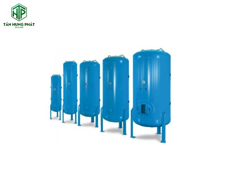 Bình chứa khí nén có chức năng chính là tích trữ và ổn định áp suất của dòng khí nén từ máy nén khí