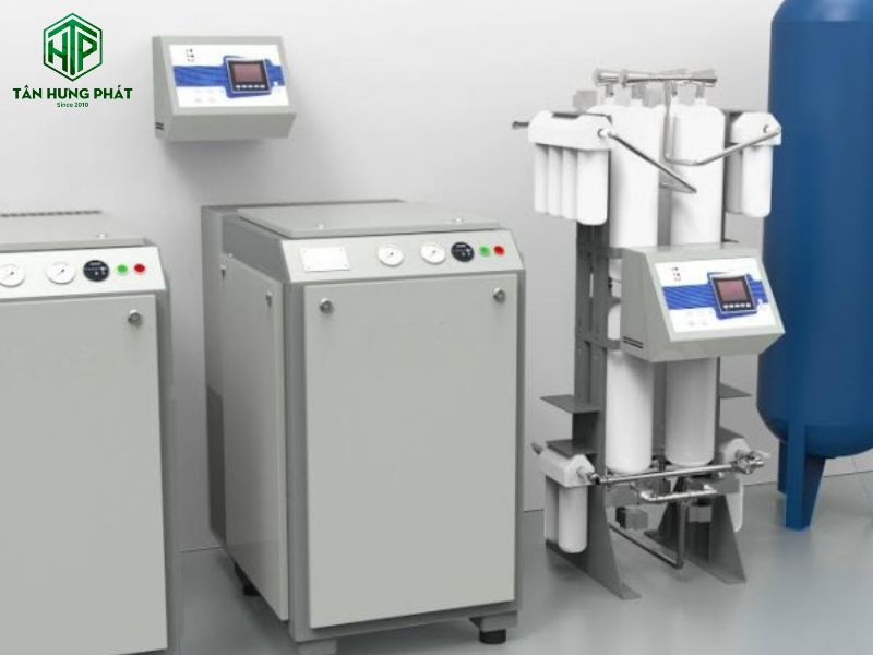Máy nén khí y tế cung cấp nguồn khí nén sạch tuyệt đối, hoạt động êm ái, độ ồn thấp, thiết kế gọn, dễ lắp đặt và vệ sinh